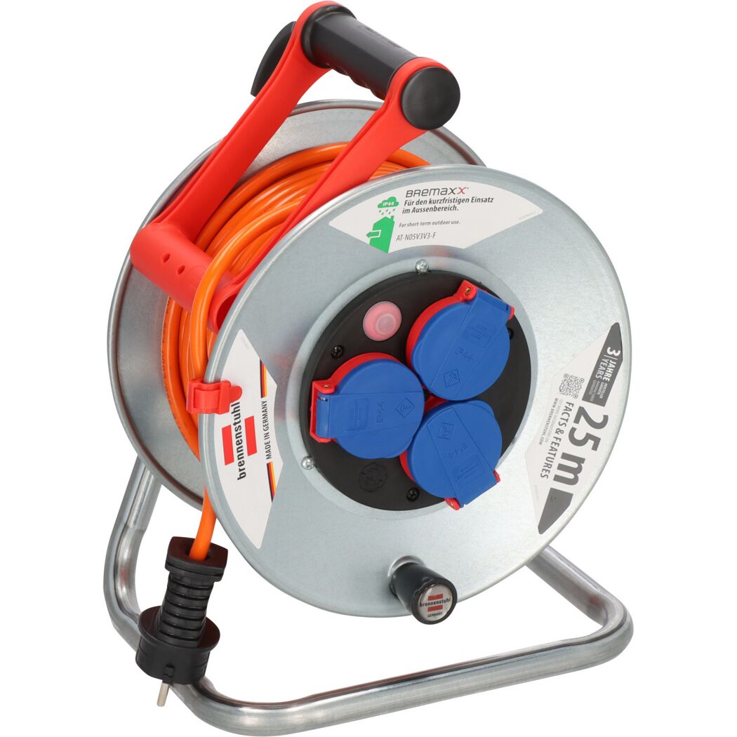 Kabeltrommel AT-N05V3V3-F 3G1,5 silbern/orange 25 m