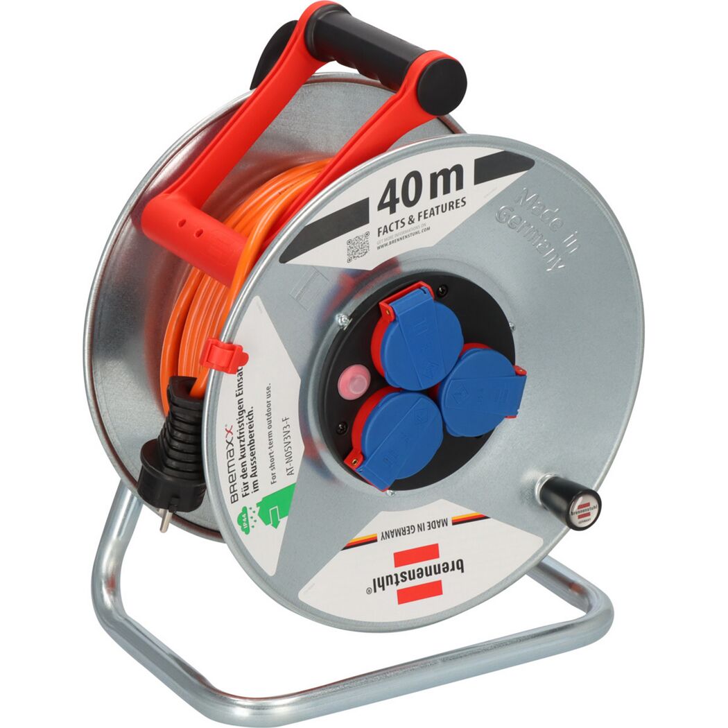 Kabeltrommel AT-N05V3V3-F 3G1,5 silbern/orange 40 m