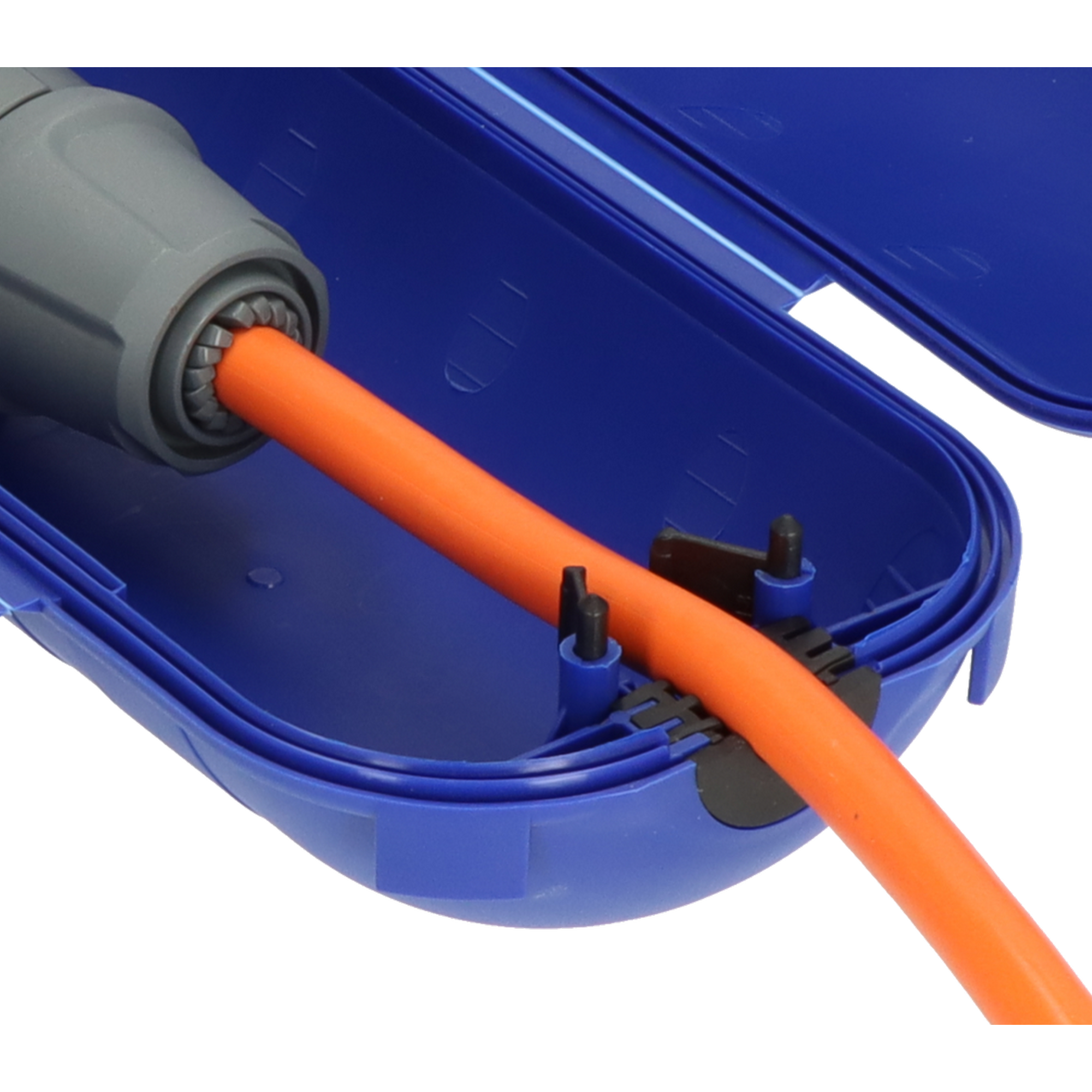 Safe-Box CEE für Kabelsteckverbindung blau