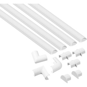 Design Kabelkanal-Set weiß 100 x 2 x 1 cm, 12-teilig