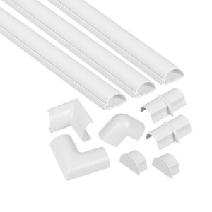 Design Kabelkanal-Set weiß 100 x 3 x 1,5 cm, 10-teilig