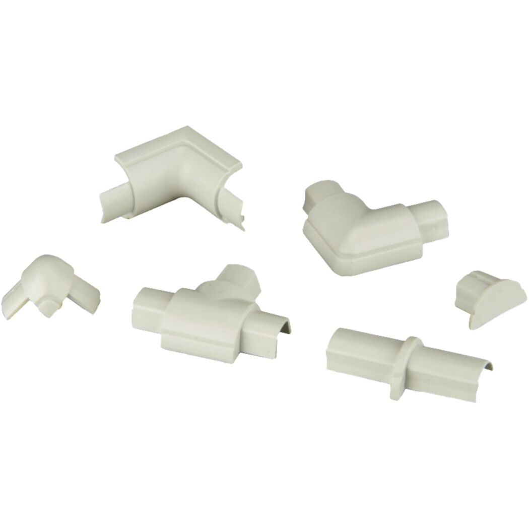 Verbindungsset für Kabelkanal weiß 16 x 8 mm, 13-teilig
