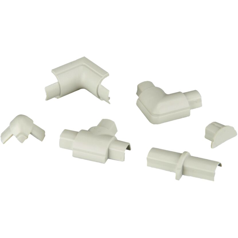 Verbindungsset für Kabelkanal weiß 16 x 8 mm, 13-teilig