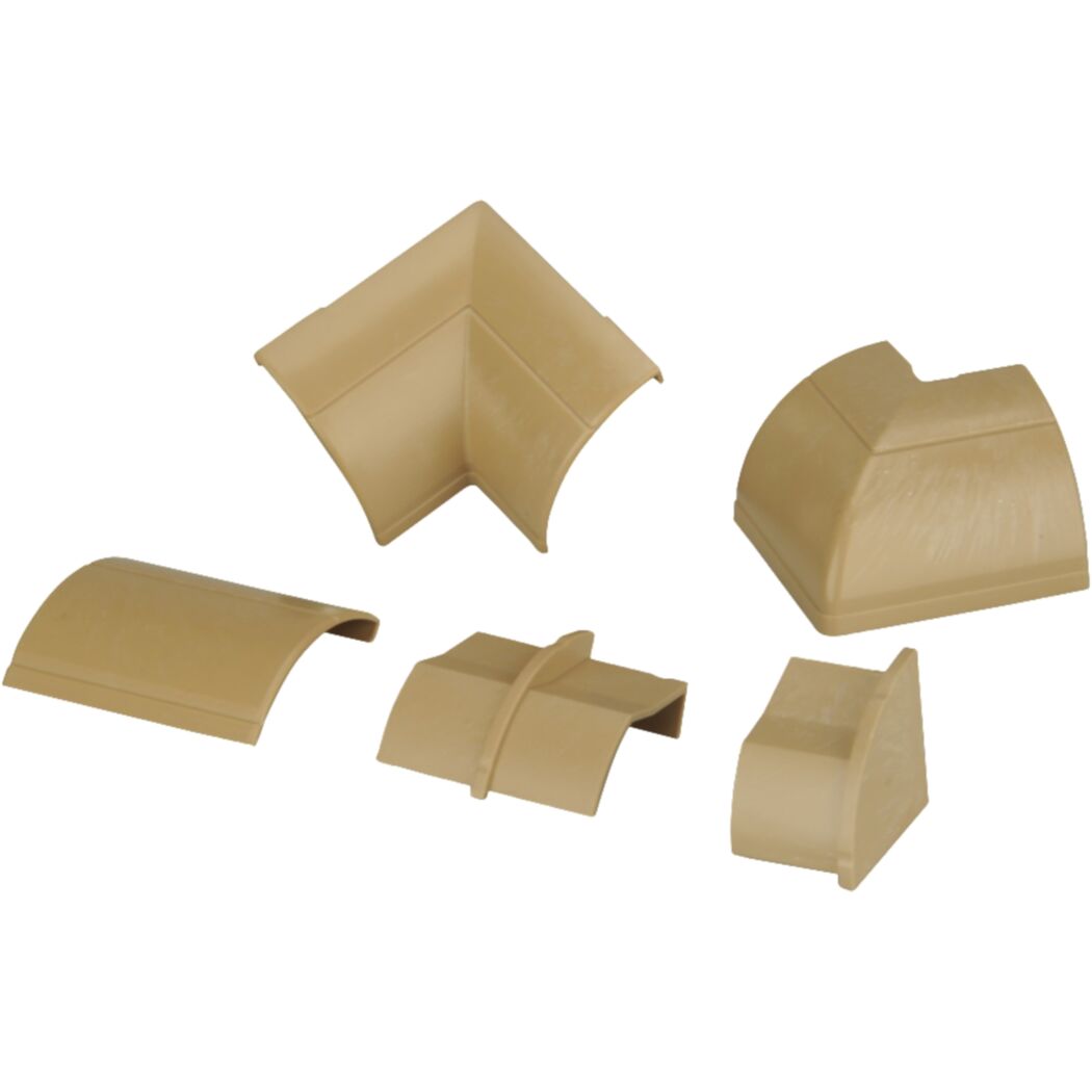 Verbindungsset für Kabelkanal holzfarben 22 x 22 mm, 9-teilig