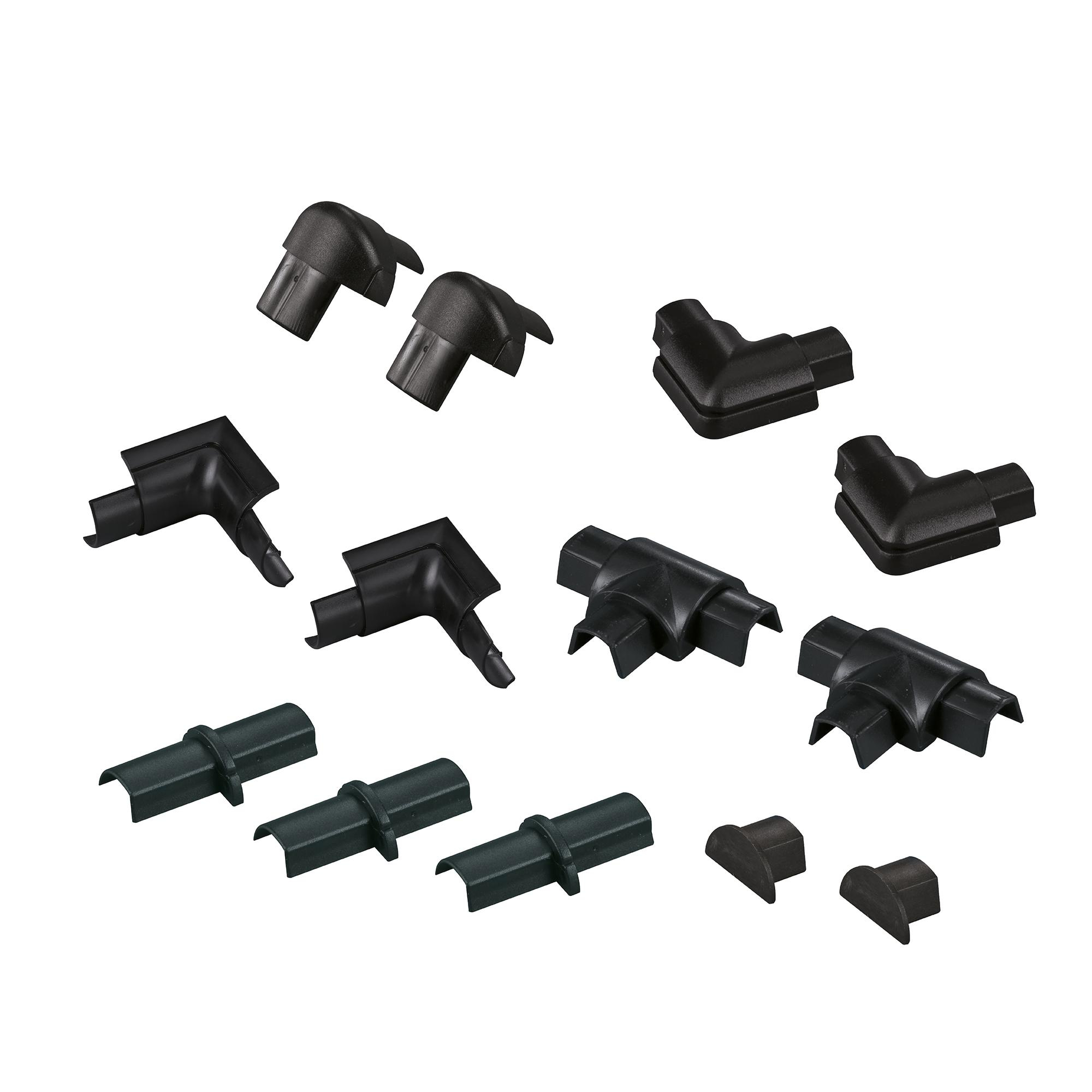 Verbindungsset für Kabelkanal schwarz 16 x 8 mm, 13-teilig