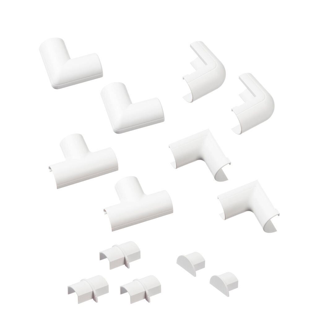 Verbindungsset für Kabelkanal weiß 20 x 10 mm, 13-teilig