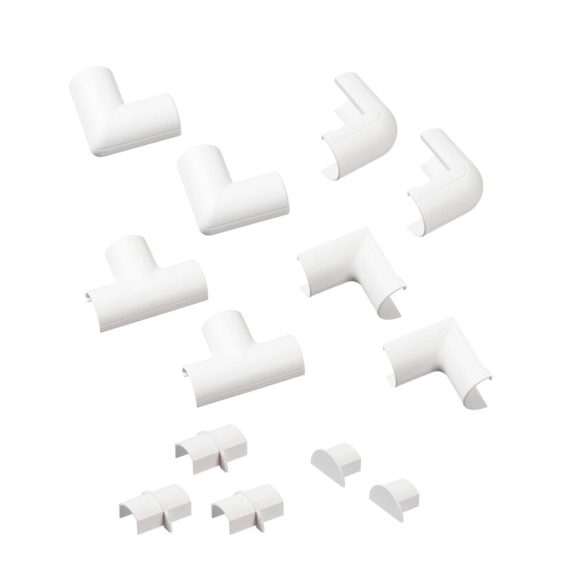Verbindungsset für Kabelkanal weiß 20 x 10 mm, 13-teilig