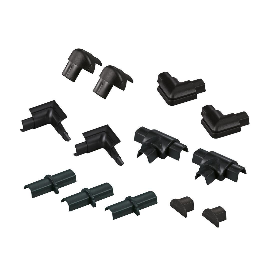 Verbindungsset für Kabelkanal schwarz 20 x 10 mm, 13-teilig