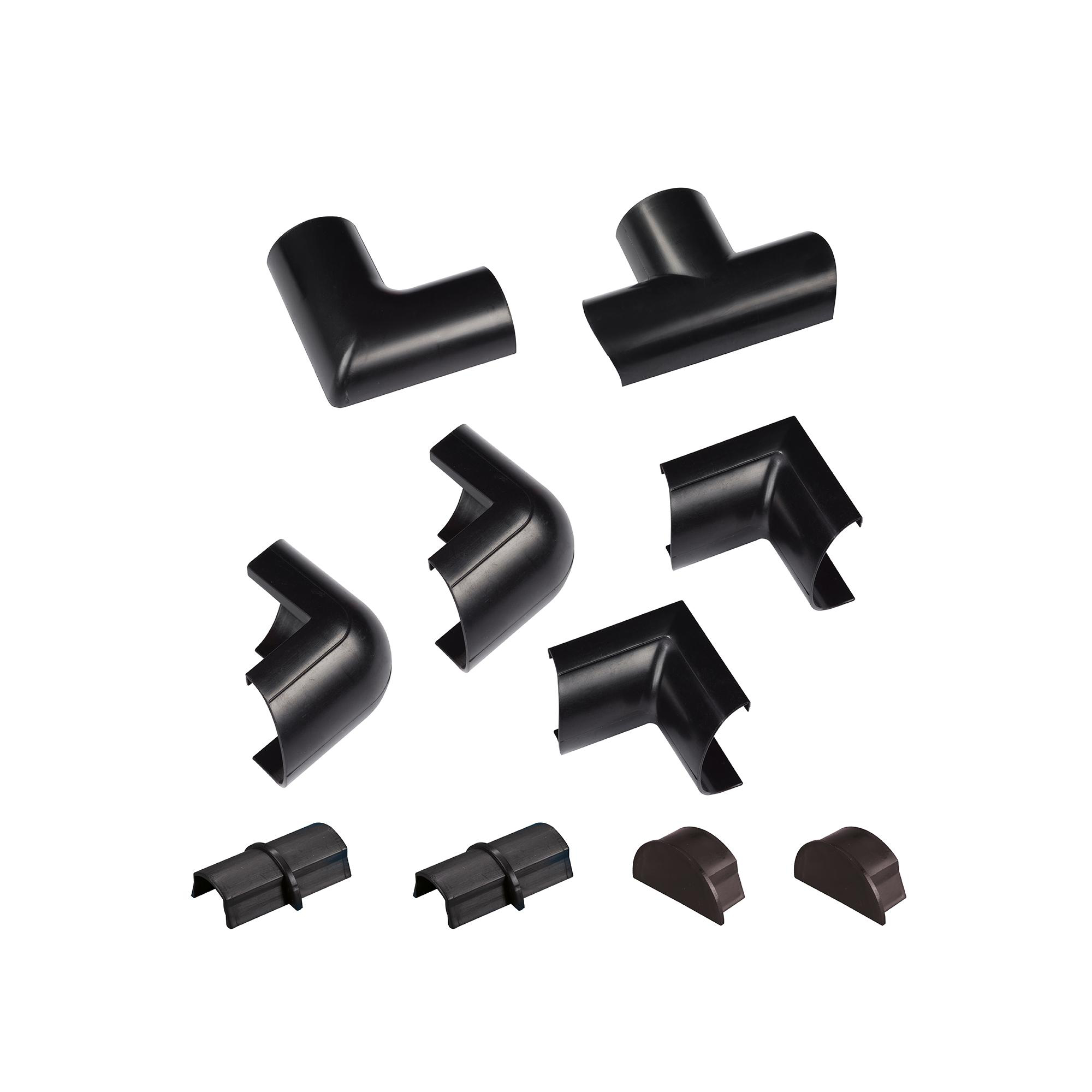 Verbindungsset für Kabelkanal schwarz 30 x 15 mm, 10-teilig