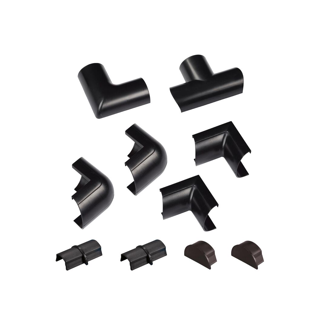 Verbindungsset für Kabelkanal schwarz 30 x 15 mm, 10-teilig