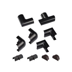 Verbindungsset für Kabelkanal schwarz 30 x 15 mm, 10-teilig