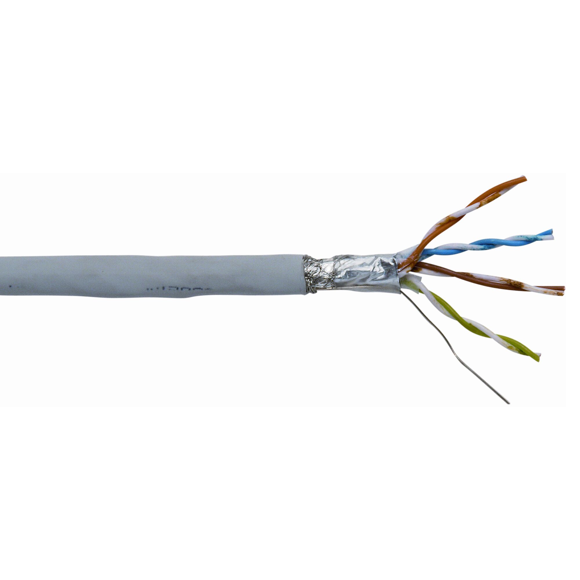 Graues Netzwerkkabel CAT5e FTP C 4PR AWG 24