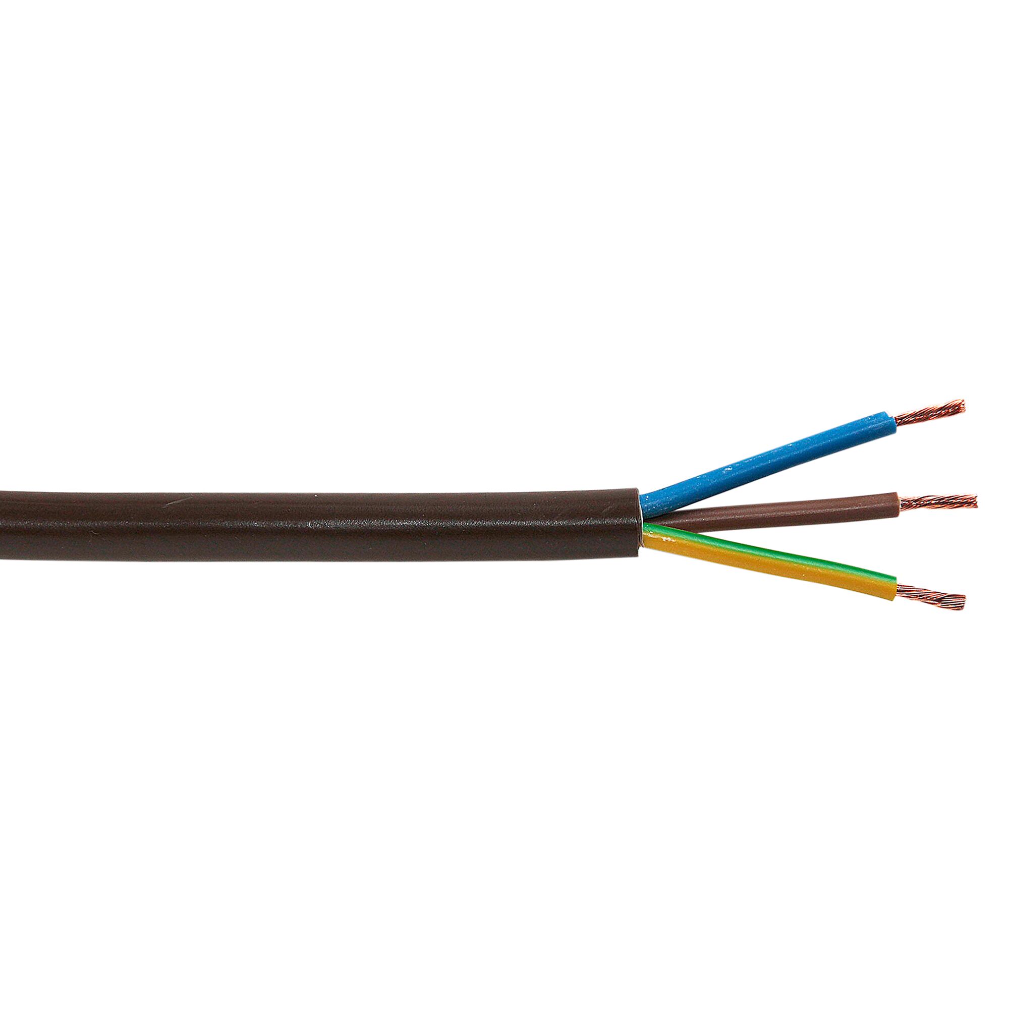 Braune Schlauchleitung H05VV-F 3G 1,0