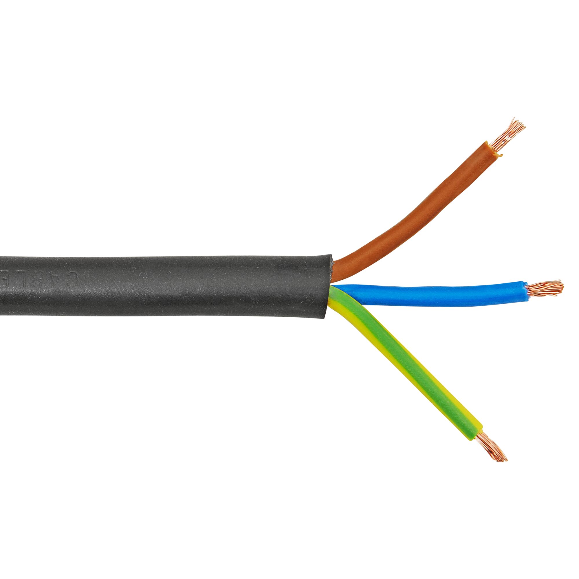 Abisoliertes dreiadriges Kabel