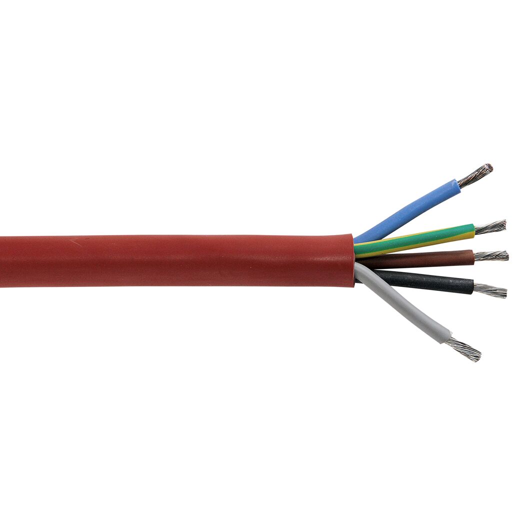 Silikonleitung SIHF rotbraun 2,5 mm² 5-adrig
