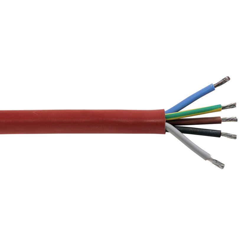 Silikonleitung SIHF rotbraun 2,5 mm² 5-adrig