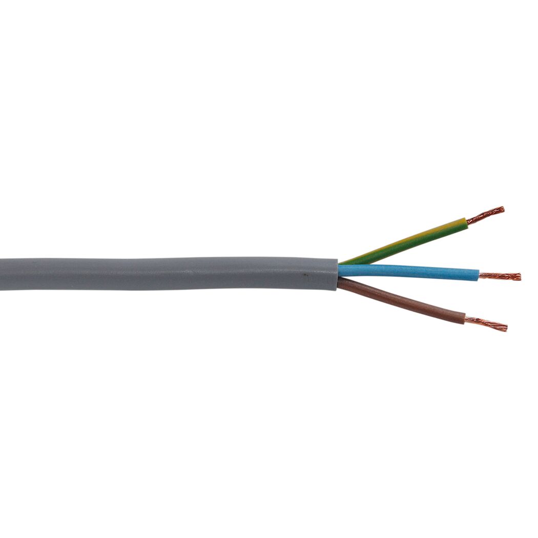 Graue Schlauchleitung H03VVF 3G0,75