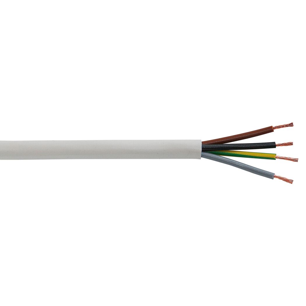 Weißes Kabel mit vier farbigen Adern