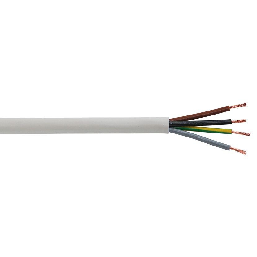 Weißes Kabel mit vier farbigen Adern