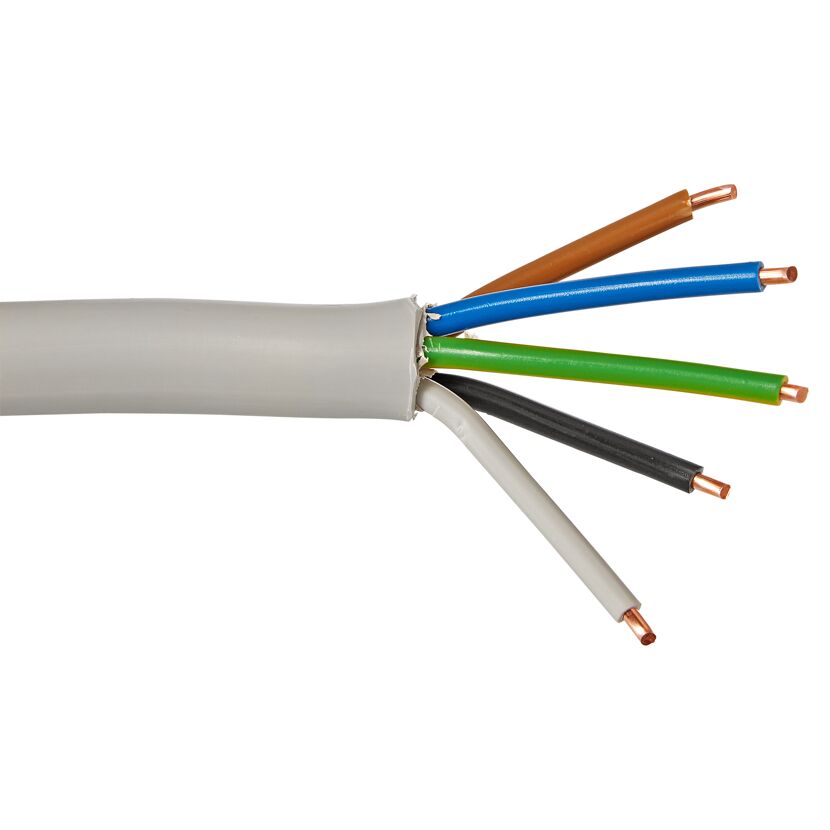 Abisoliertes fünfadriges Kabel
