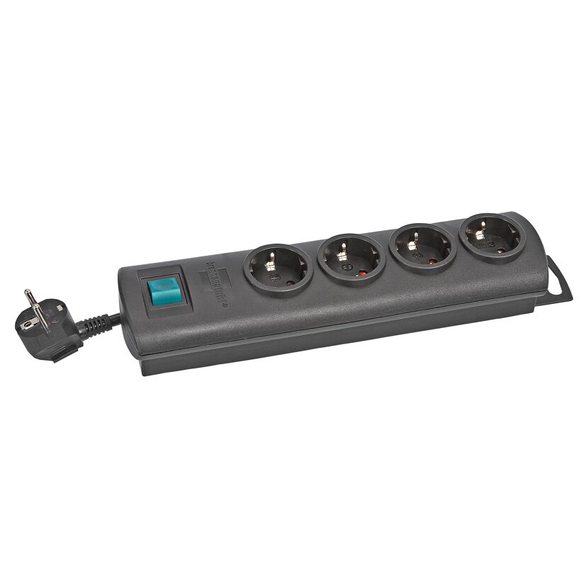 Steckdosenleiste 'Primera-Line' 4-fach schwarz 1,5 m