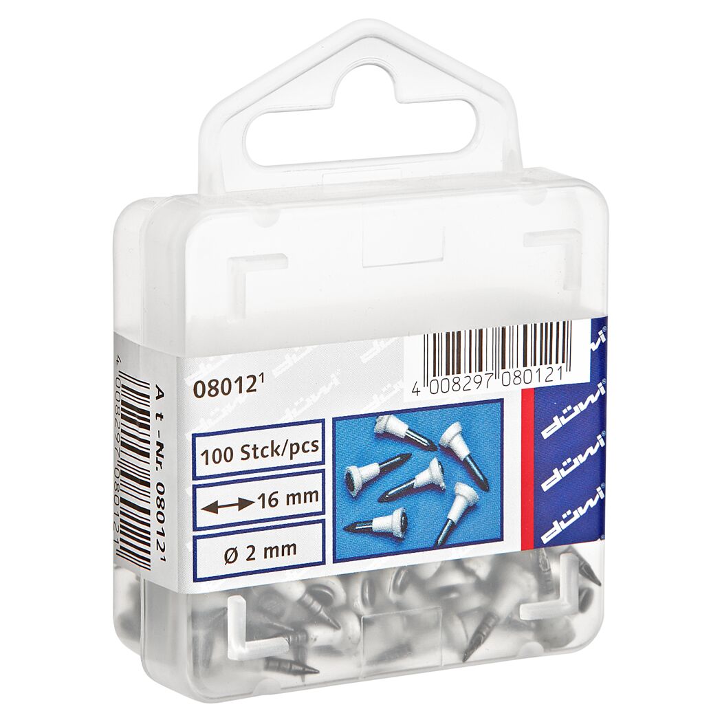 100 Stück Düwi ISO-Stahlnägel 16 mm, Ø 2 mm