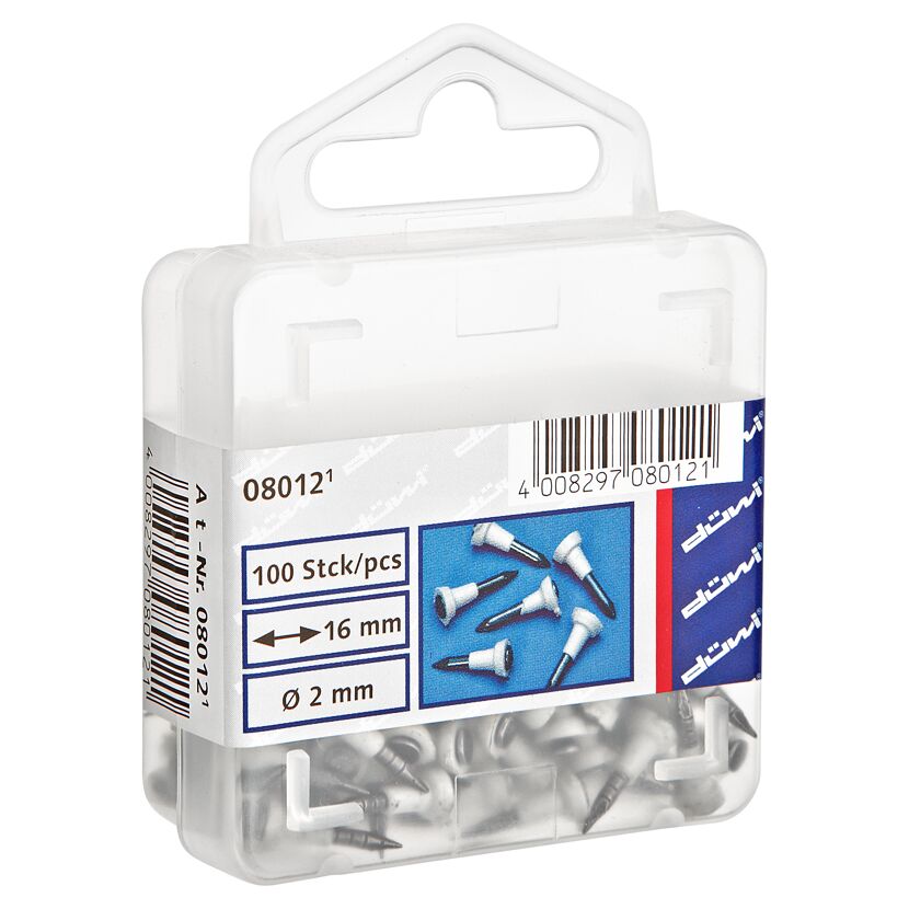 100 Stück Düwi ISO-Stahlnägel 16 mm, Ø 2 mm