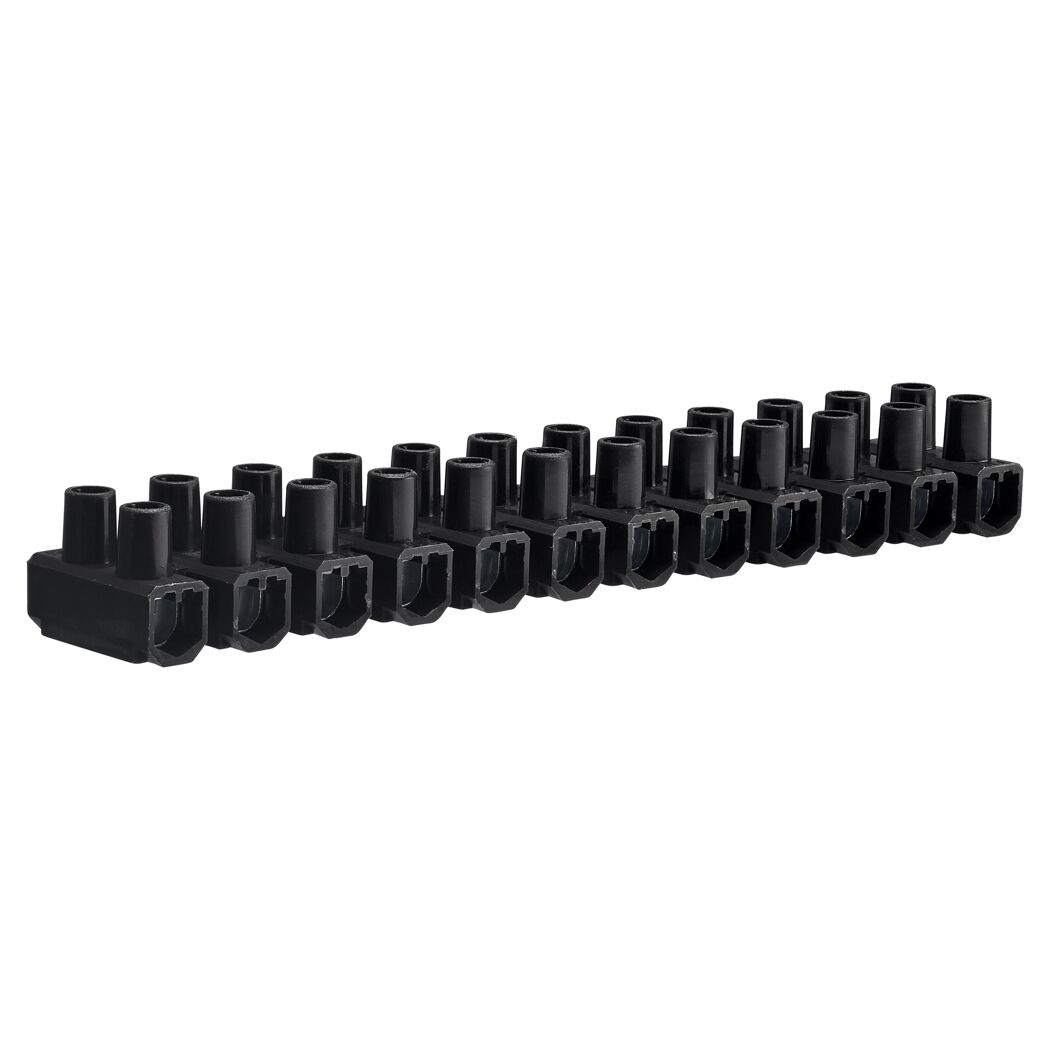Schwarze Lüsterklemme 2x12-polig, 2,5mm²