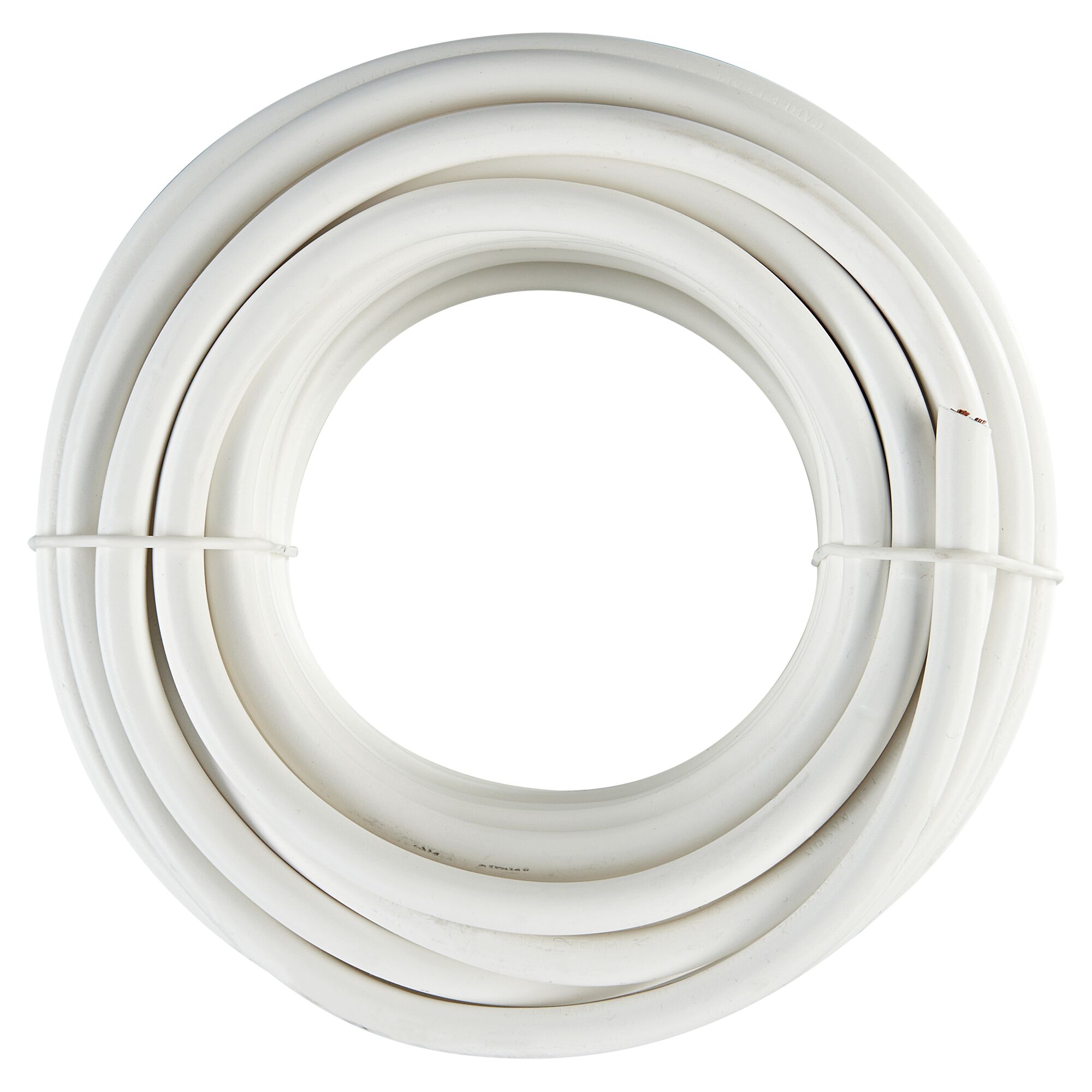 Aufgerolltes weißes Kabel