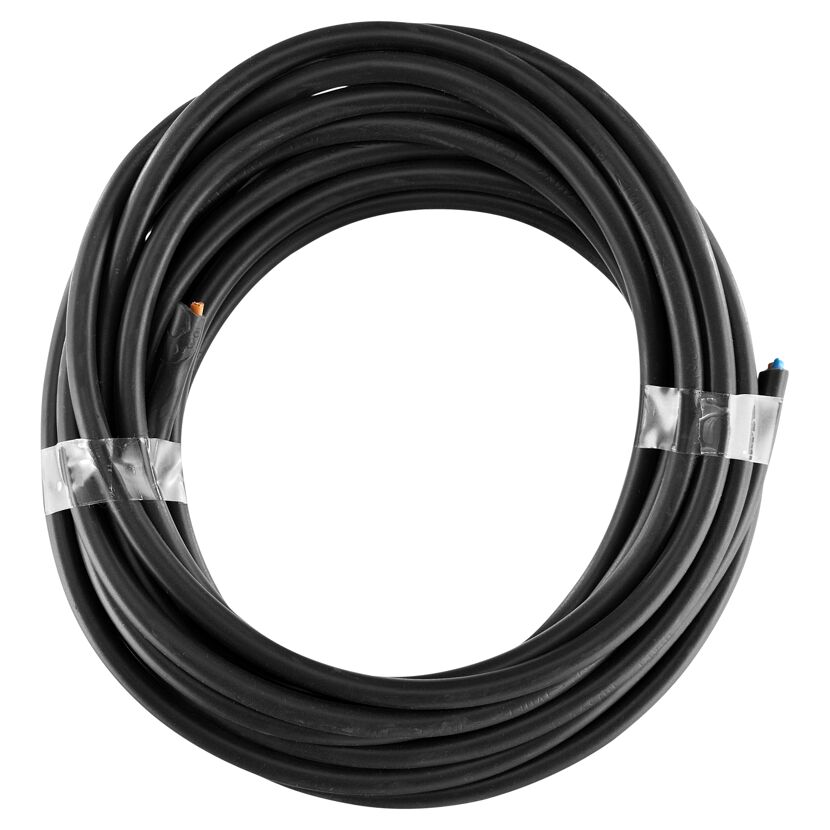 Schwarzes Kabel aufgerollt