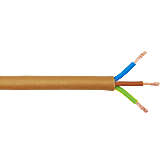 Bild von Rundlitze HO3VV-F 0,75 mm² golden 3-adrig 5 m
