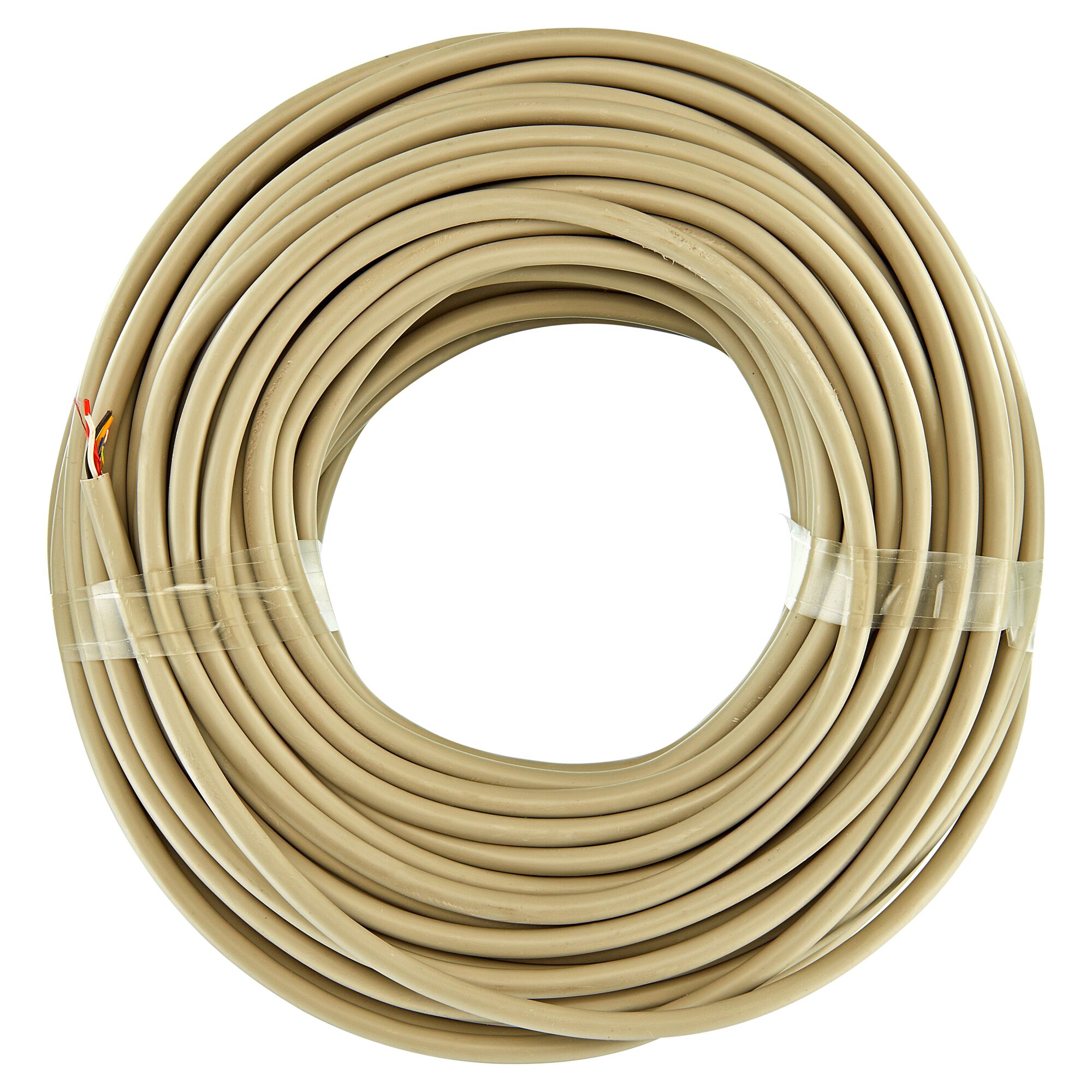 Beige Telefonleitung aufgerollt