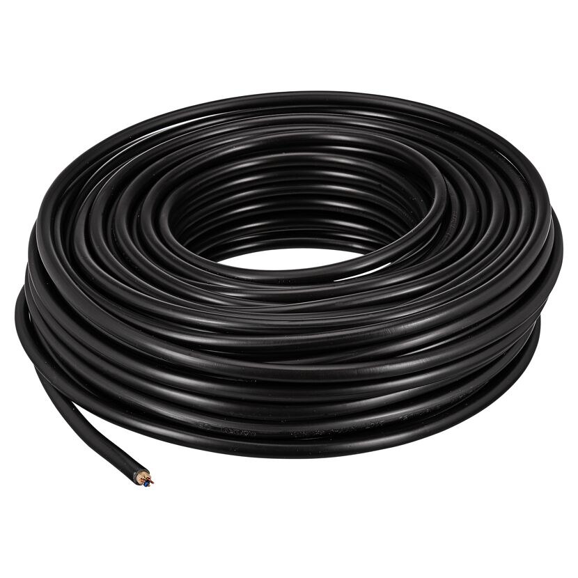 Schwarzes Erdkabel NYY-J 3 x 1,5 mm², 50 m