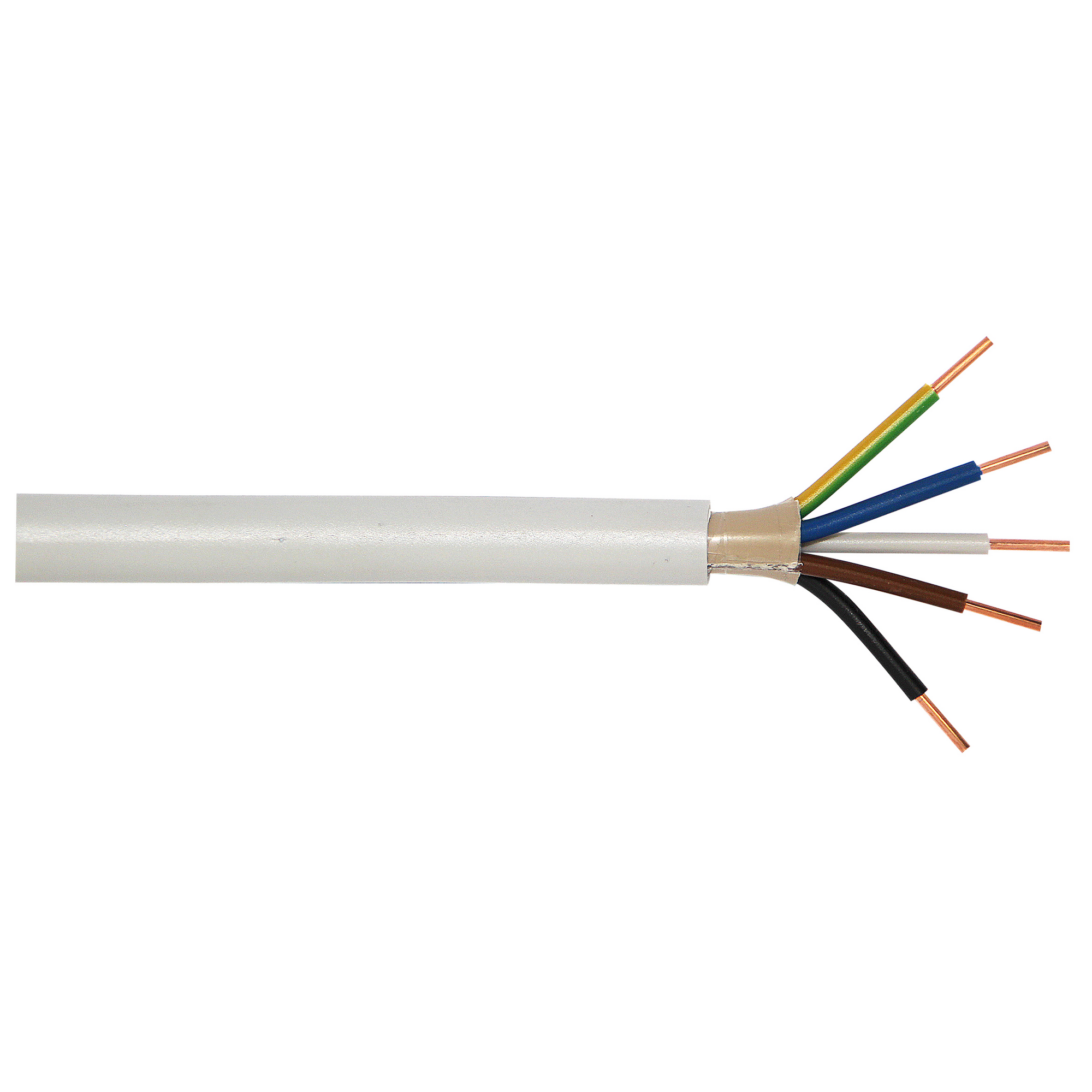 Feuchtraumleitung NYM 5 x 1,5 mm² grau Meterware