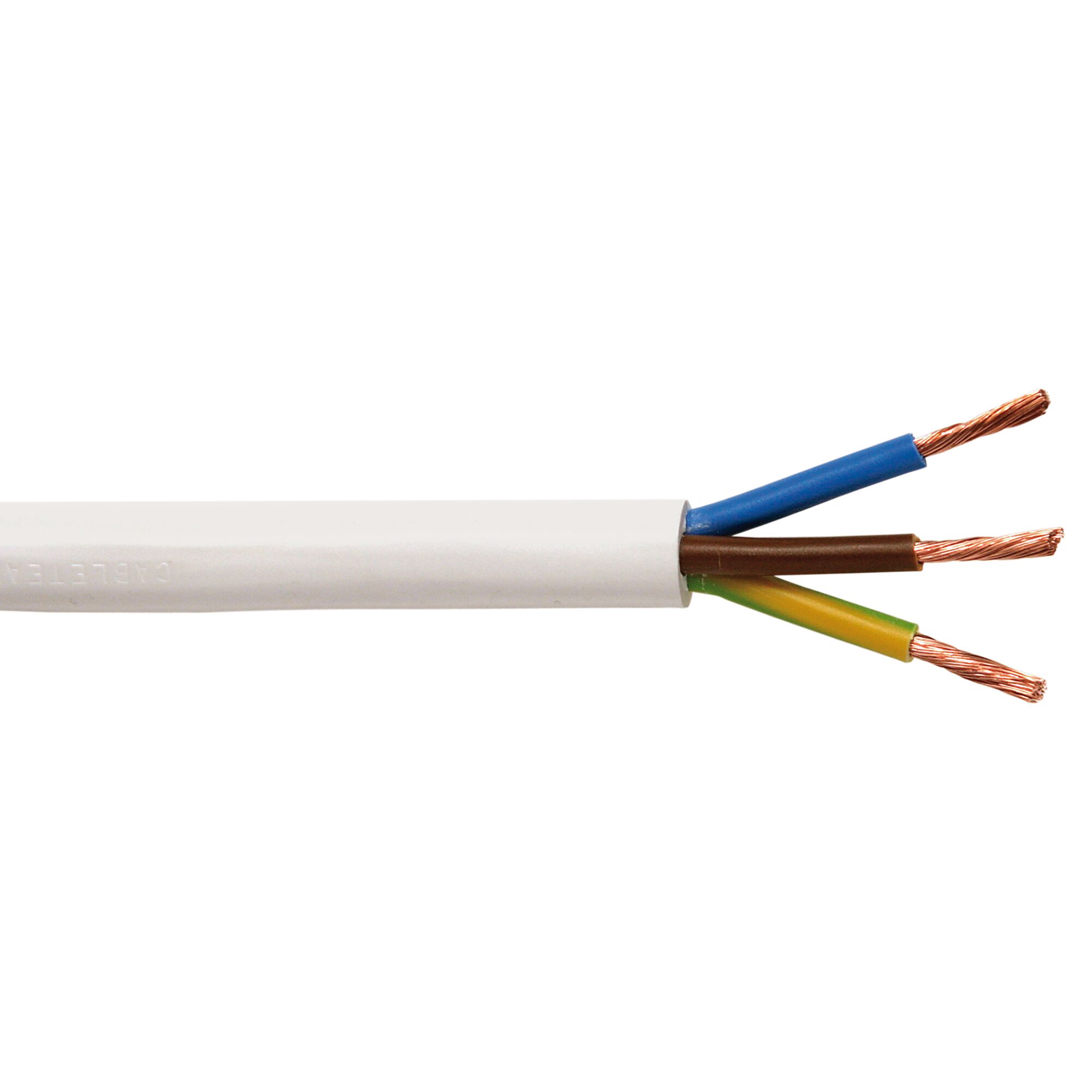 Weiße Schlauchleitung 3 x 0,75 mm²