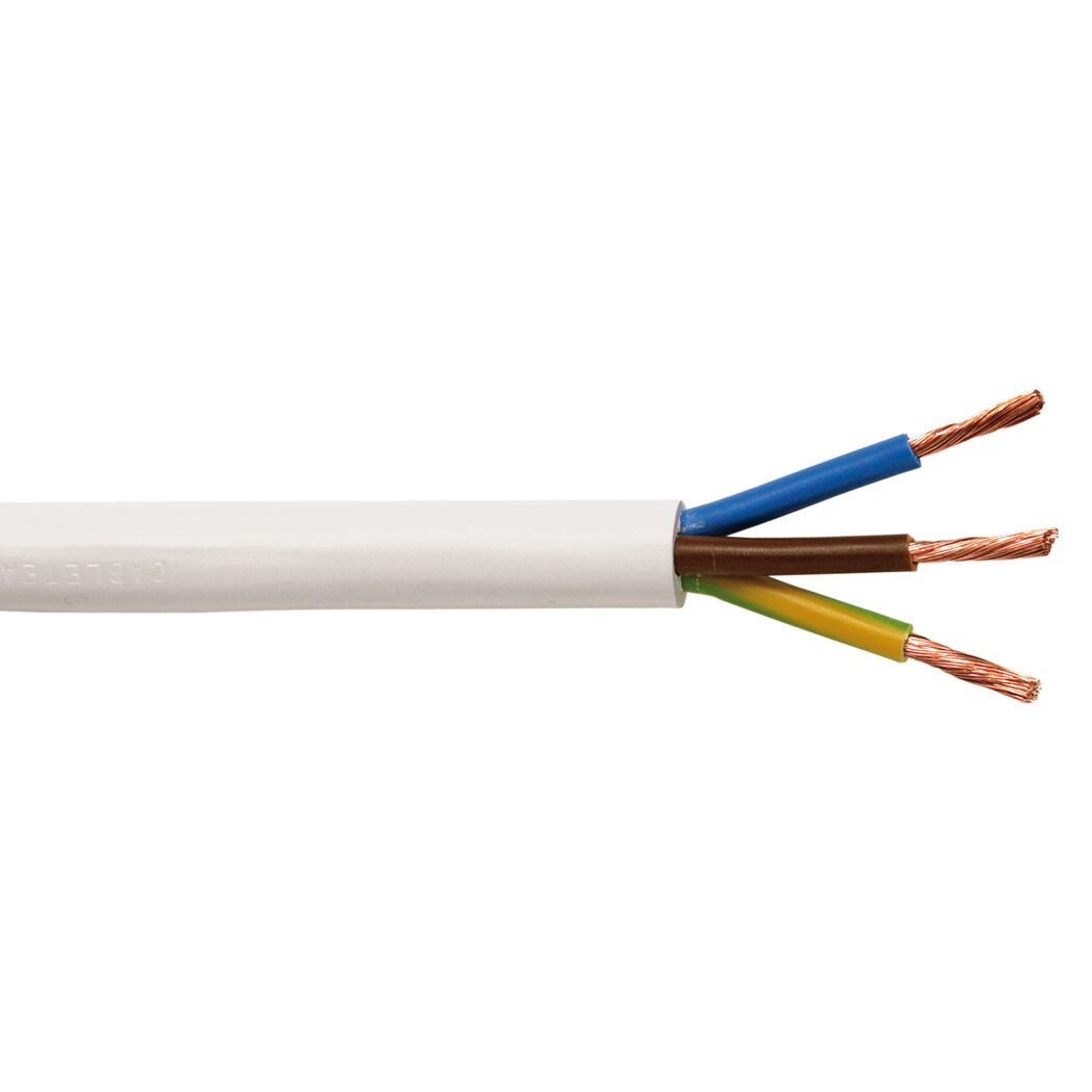 Weißes dreiadriges Kabel