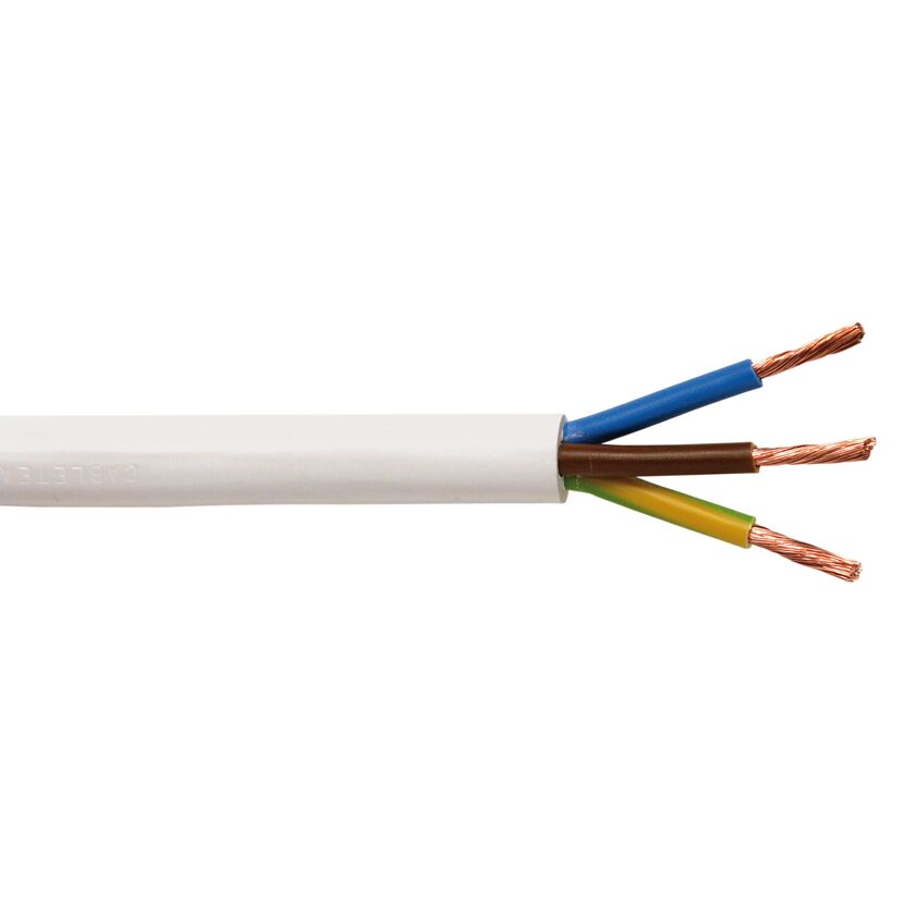 Weißes dreiadriges Kabel