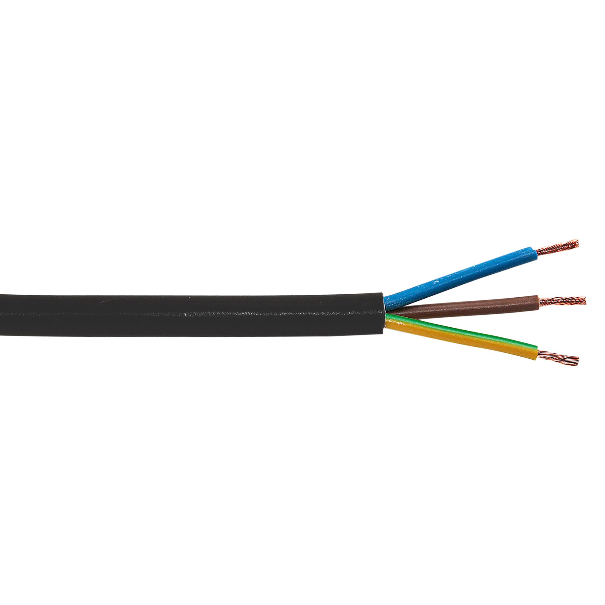 Schwarze Schlauchleitung 3 x 1,5 mm
