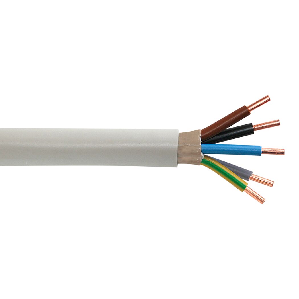 Abisoliertes fünfadriges Kabel
