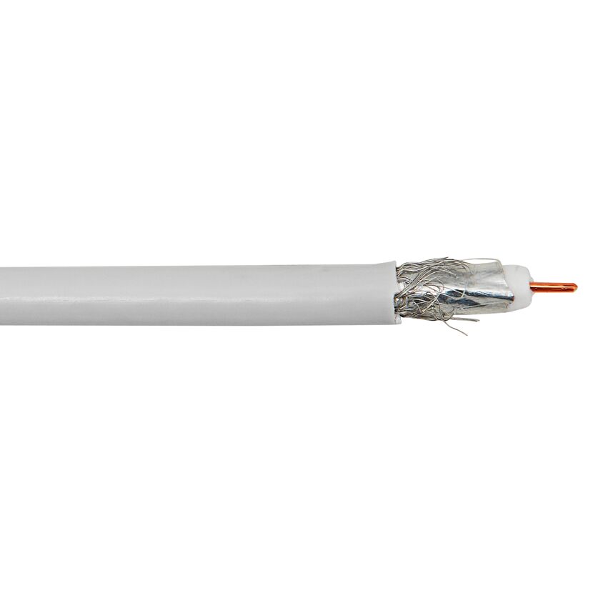 Abgeschnittenes weißes Koaxialkabel