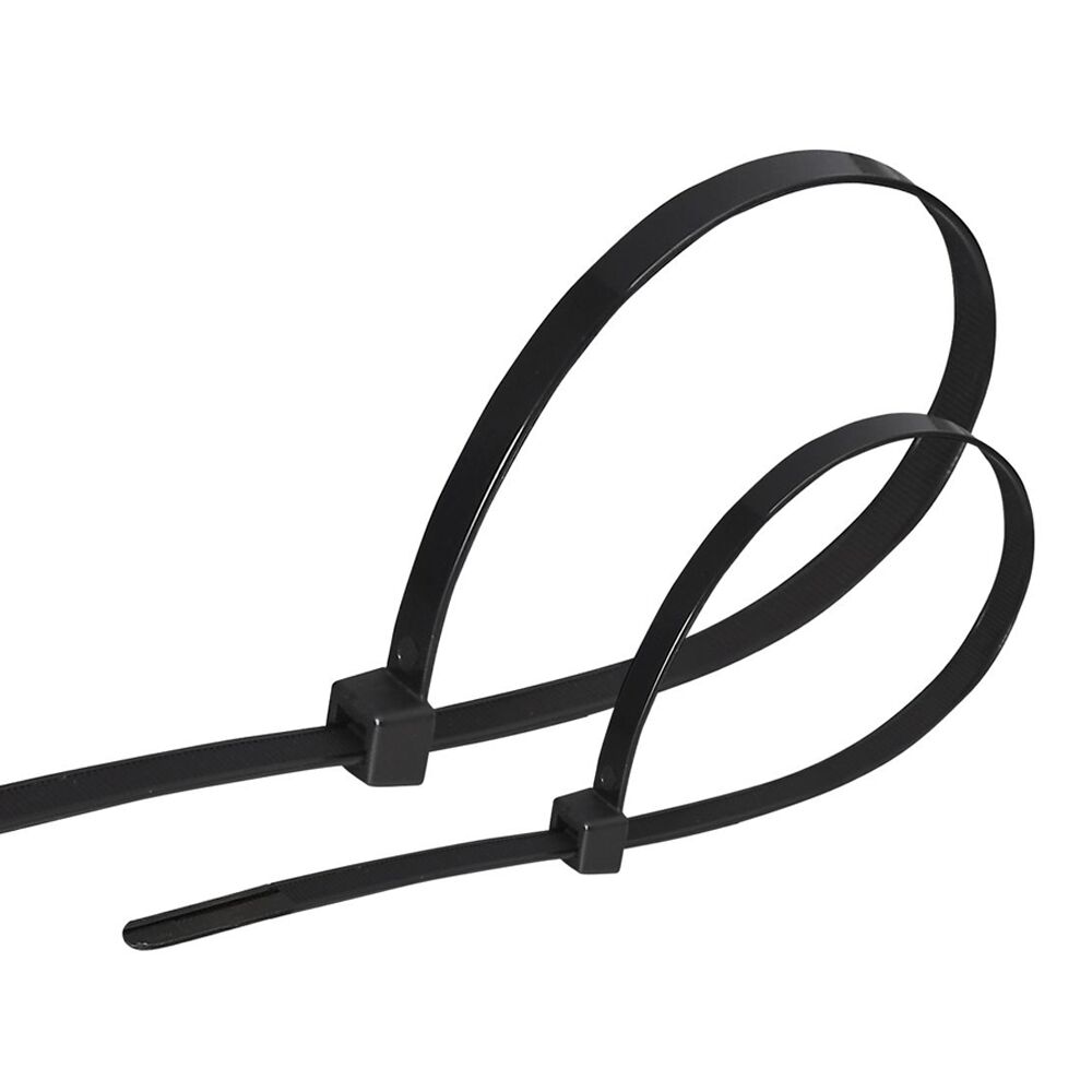 Zwei schwarze Kabelbinder
