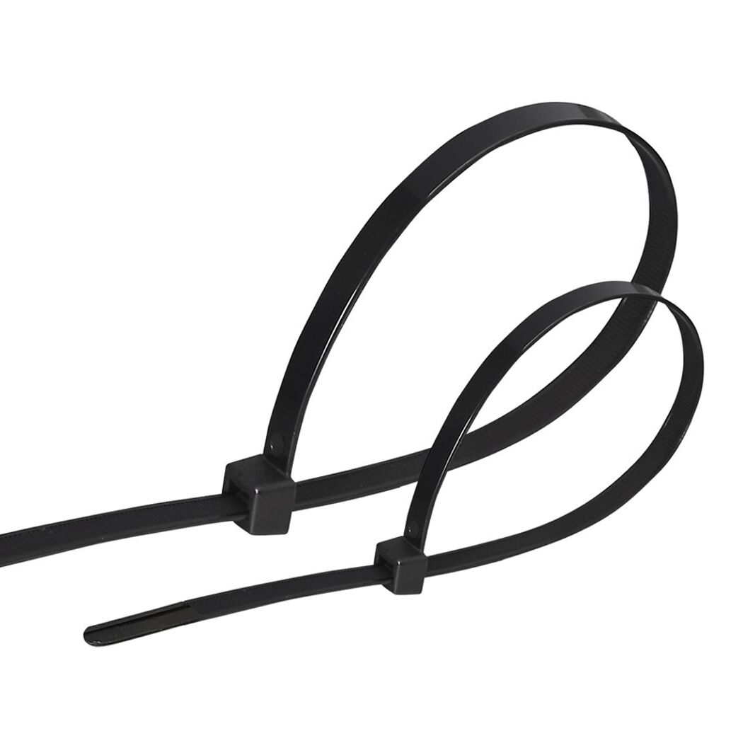 Zwei schwarze Kabelbinder