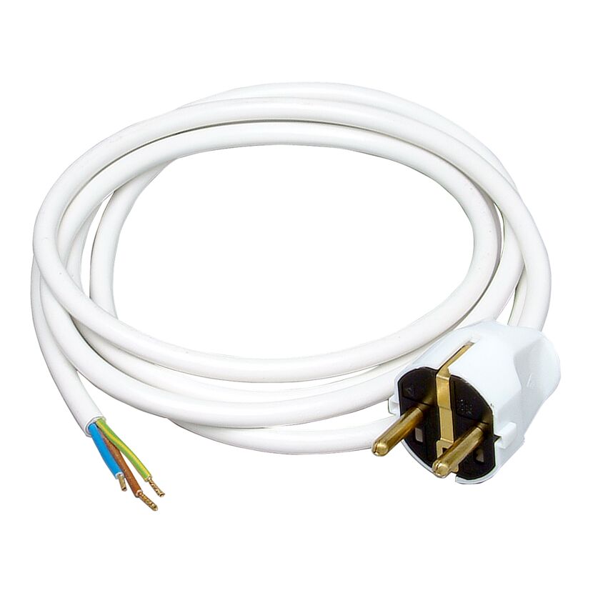 Weißes Netzkabel mit Stecker