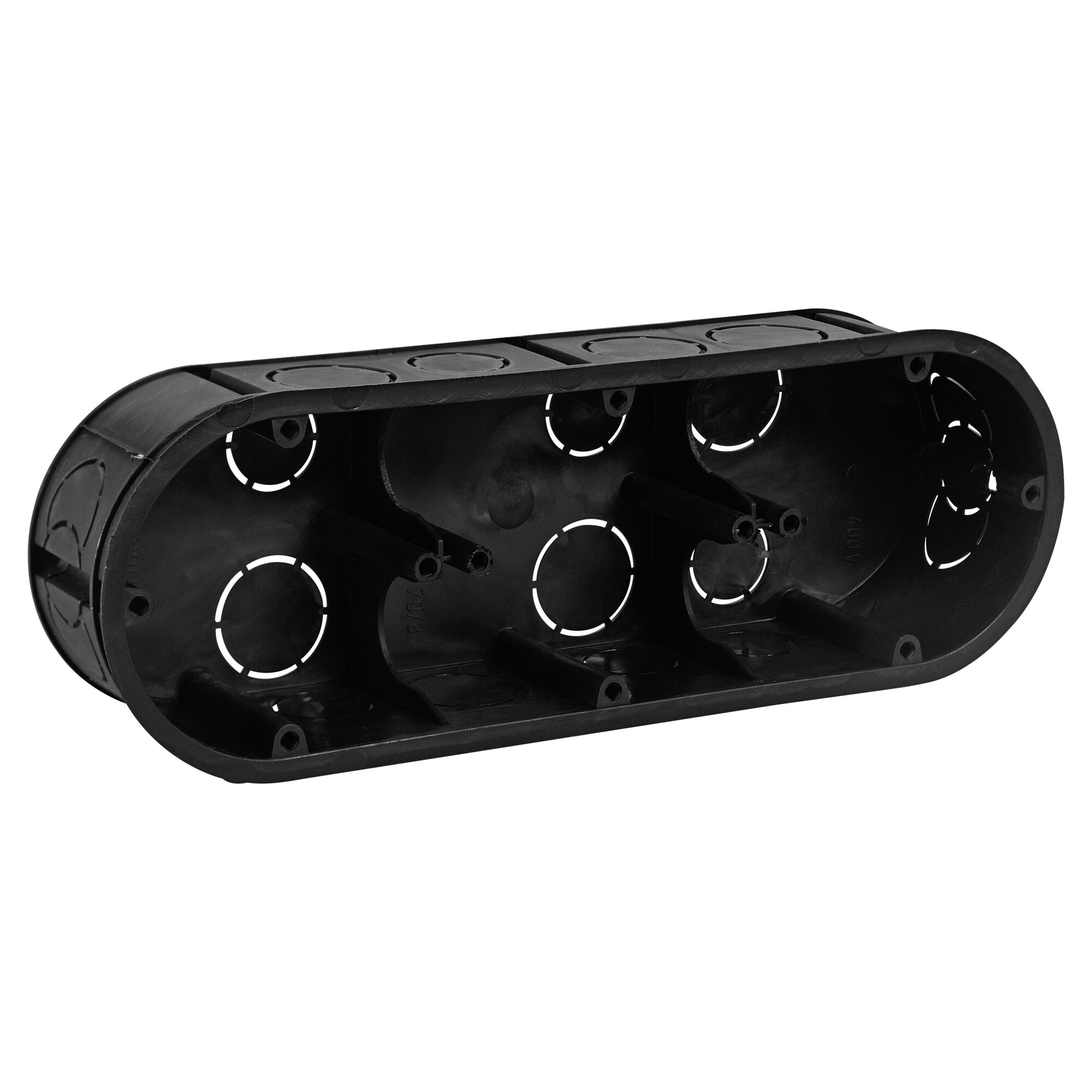Schwarze Gerätedose Kombidose 70 mm 2-fach