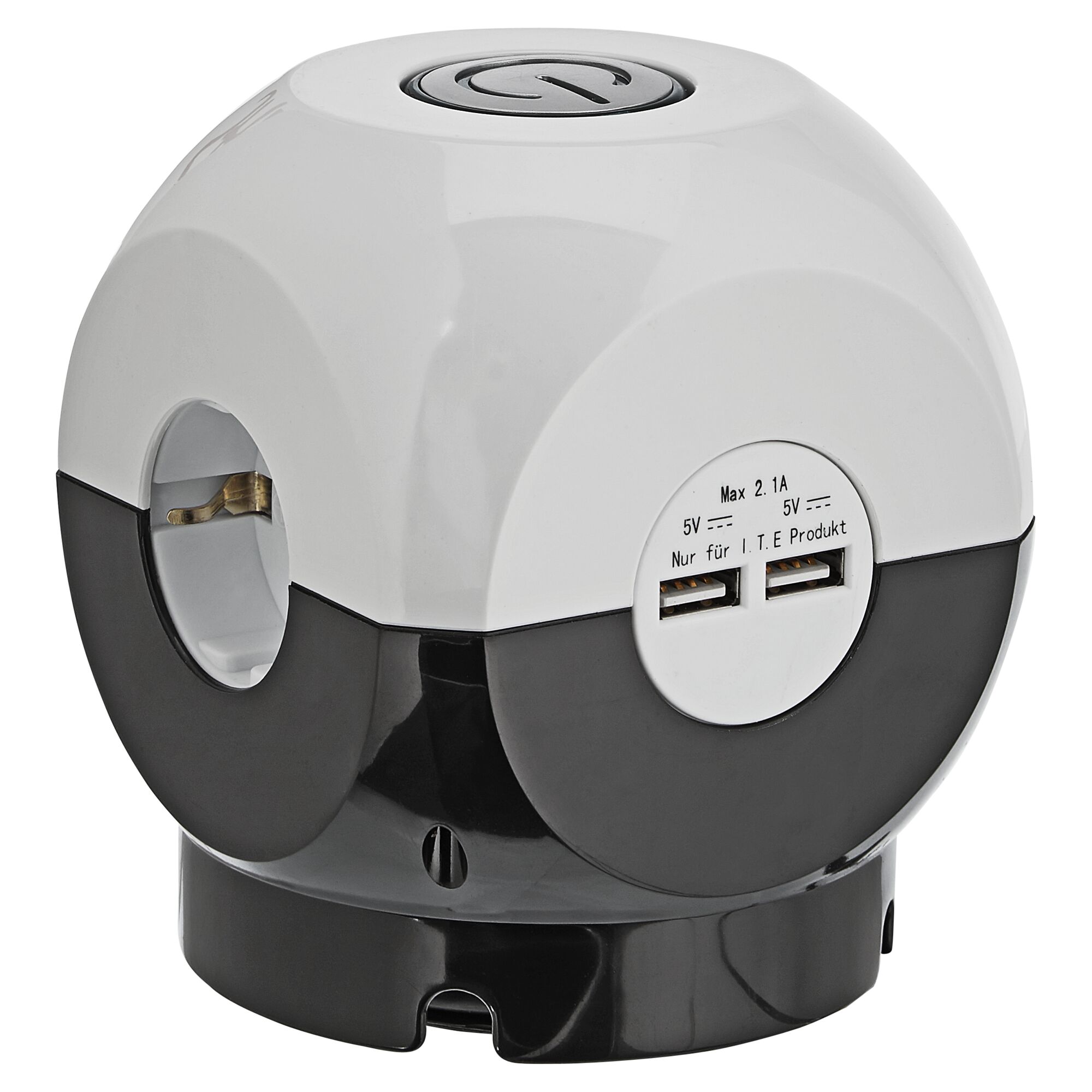 3-fach Steckdosenwürfel mit zwei USB-Anschlüssen