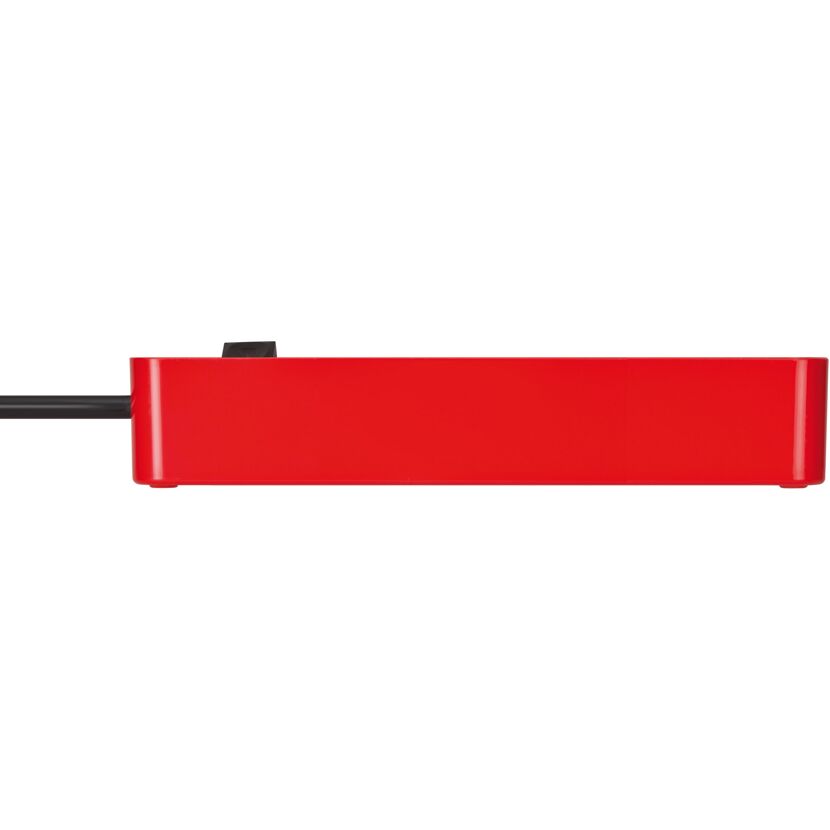 Steckdosenleiste 'Ecolor' rot/schwarz 4-fach 1,5 m