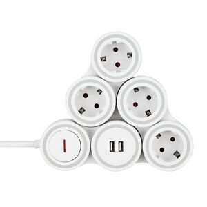 Steckdosenleiste 'Supraflex' 4-fach mit Schalter und USB