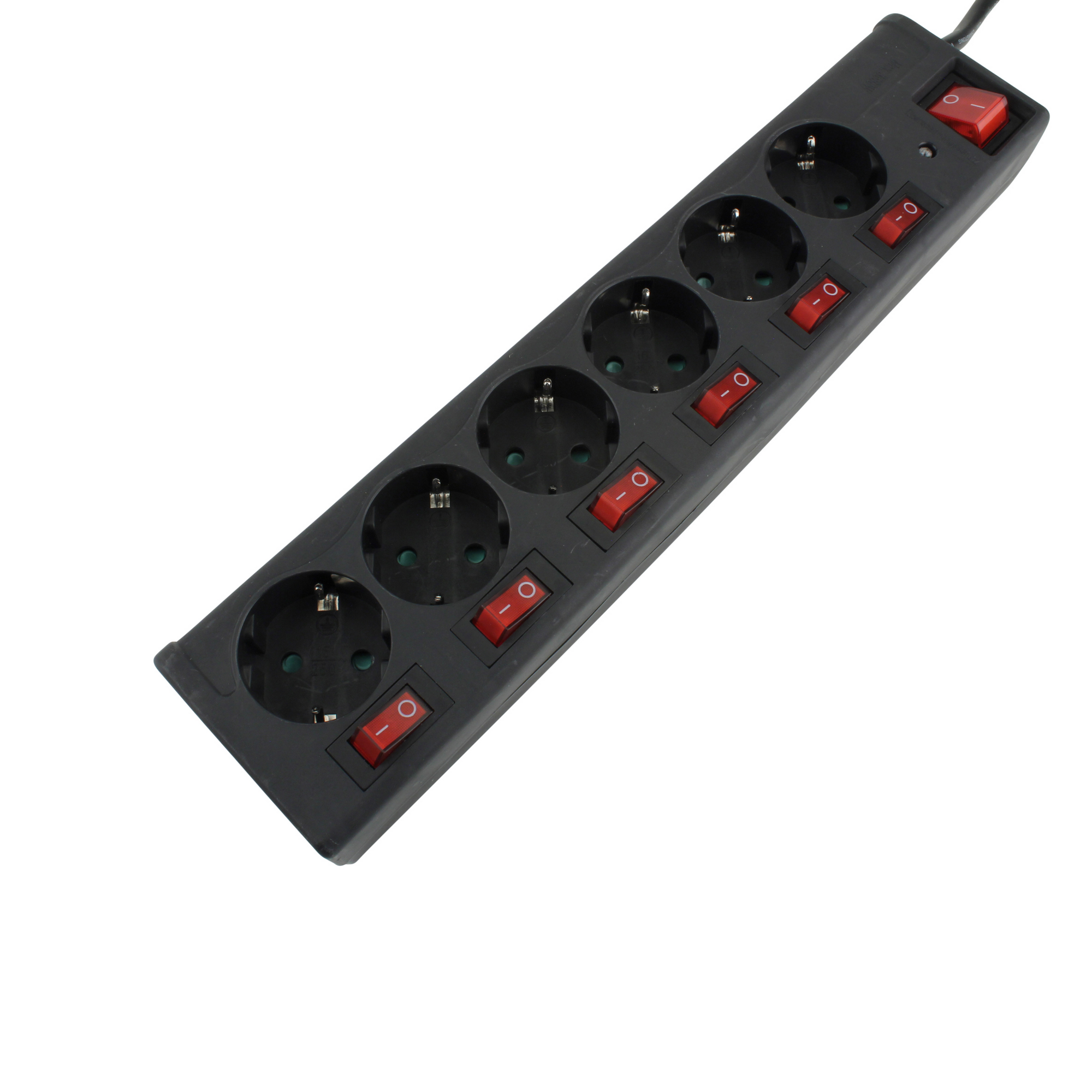 Steckdosenleiste 6-fach mit 7 Schaltern schwarz 51 cm + product picture