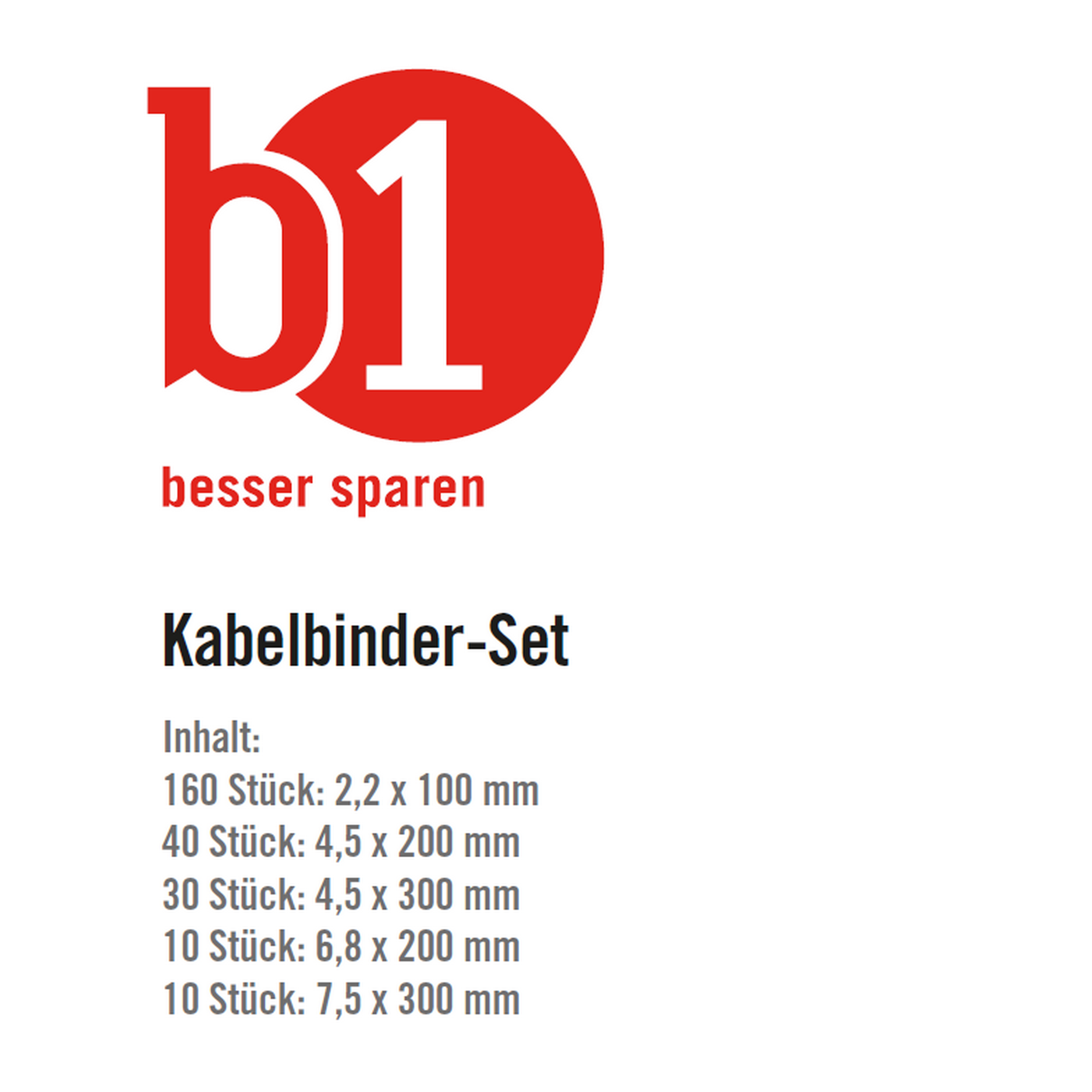 Kabelbinder-Set weiß 250 Stück + product picture