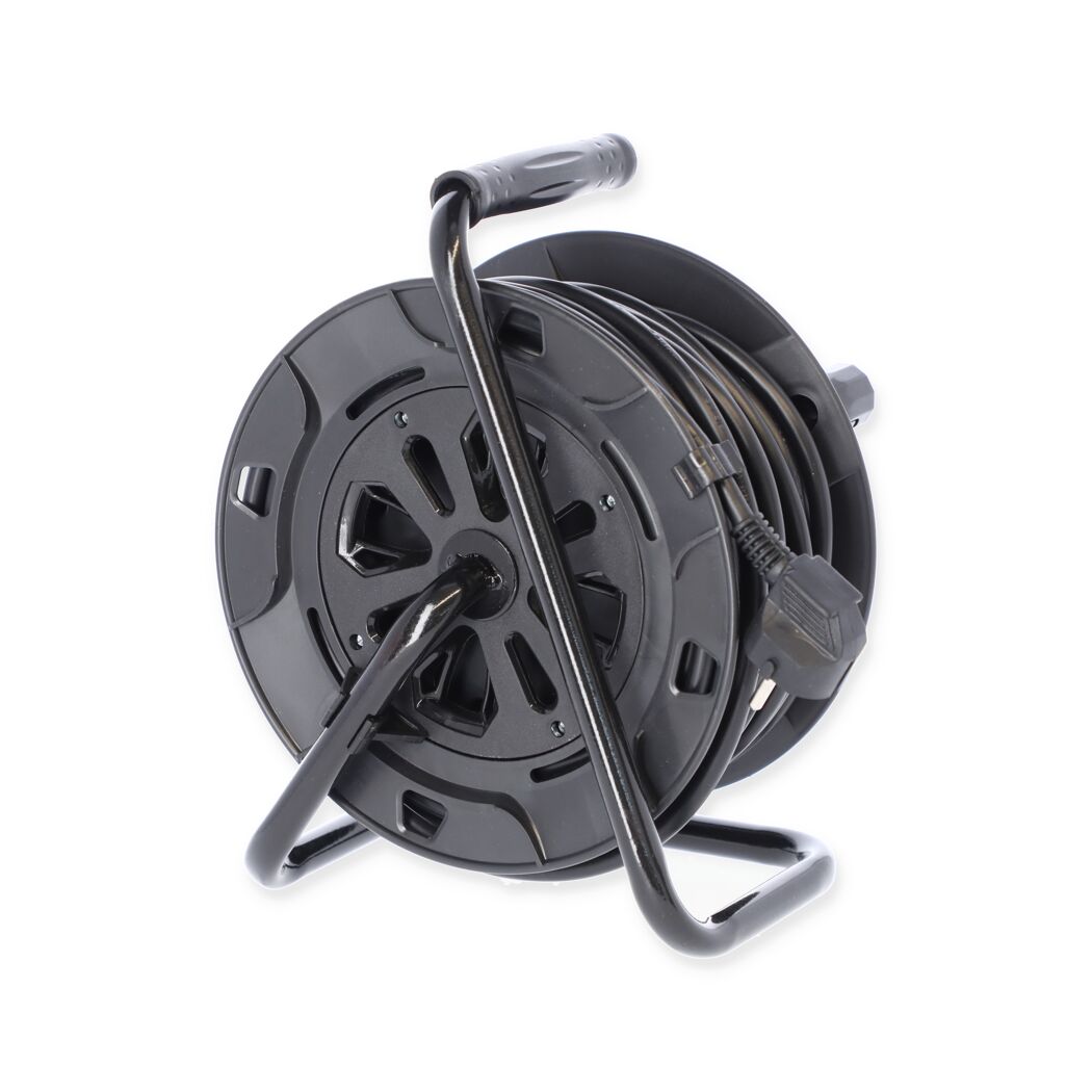 Schwarze Kabeltrommel mit 25 Meter Kabel